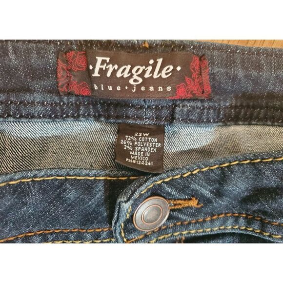 Fragile Straight Leg Blue Jeans Size 22. - Picture 3 of 5
